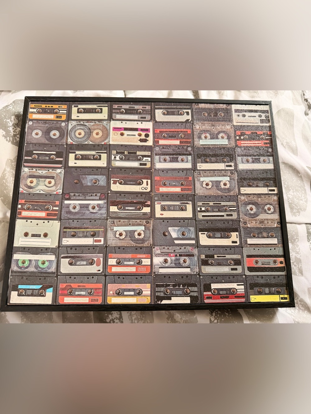 Black frame canvas cassettes wall art